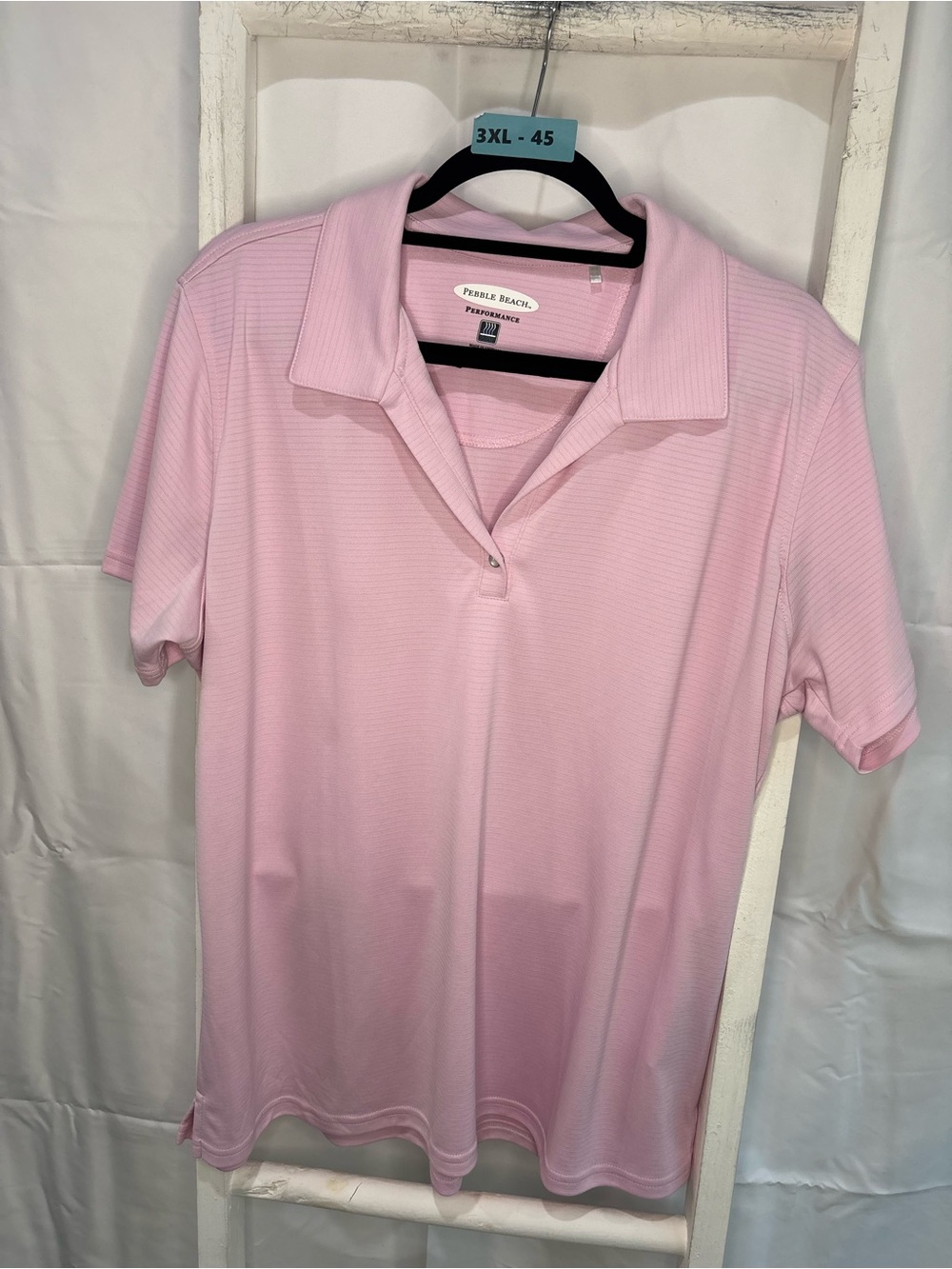 Pebble Beach Pink Short-Sleeve Performance Polo